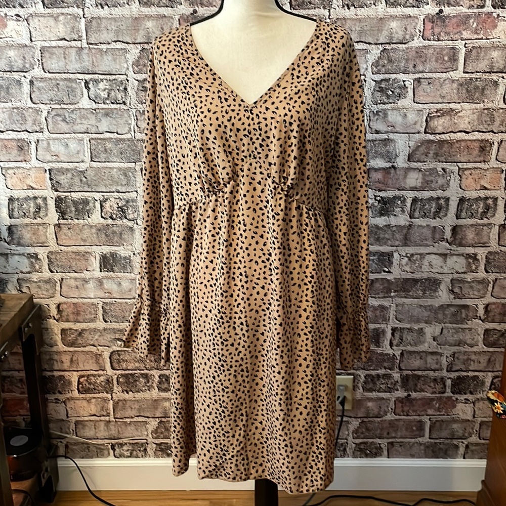 Shein Cheetah print long sleeve dress
